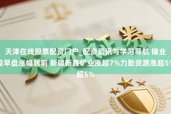 天津在线股票配资门户_配资资讯与学习导航 镍业股早盘涨幅居前 新疆新鑫矿业涨超7%力勤资源涨超5%