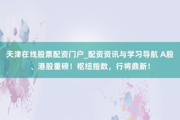 天津在线股票配资门户_配资资讯与学习导航 A股、港股重磅！枢纽指数，行将鼎新！